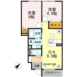 カサヴェール【1階】の間取り