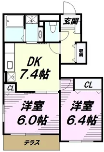 サンライトヴィラC【1階】の間取り