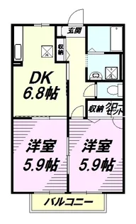 ビューフラット【2階】の間取り