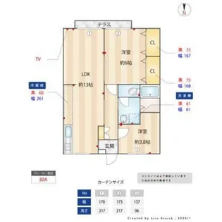 エステートピアラフォーレA【1階】の間取り
