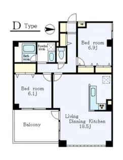 モンパルテ【2階】の間取り