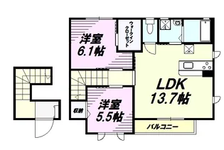 プレミールB【2階】の間取り