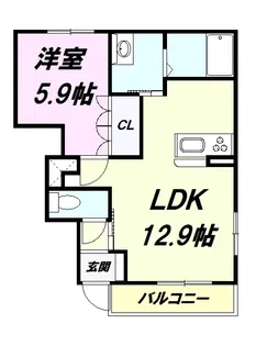 クレセント ムーン【1階】の間取り