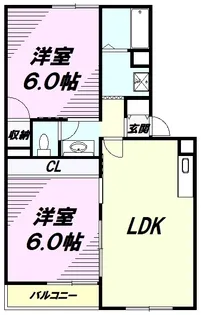 メゾンソレイユ【2階】の間取り