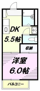 コーポエトワールD【1階】の間取り