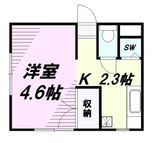 サンハイツ日野C【2階】の間取り