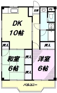 鯉坂ハイツ【2階】の間取り