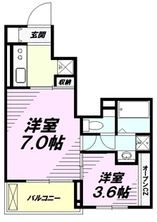 グランツ ポプラ高尾【1階】の間取り