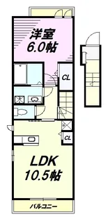 プリートアロッジオ ドゥエ【2階】の間取り