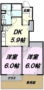 ヴィレッジ水車Ⅲ【1階】の間取り