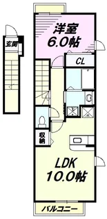 メゾンドサンセールC【2階】の間取り