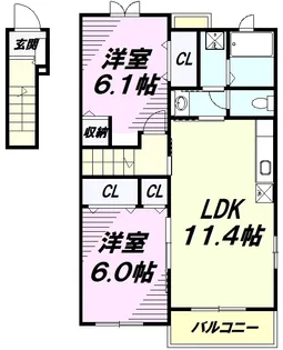 フォンテーヌi【2階】の間取り