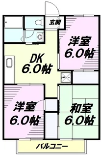 プリミエールくぬぎだC【102号室】の間取り