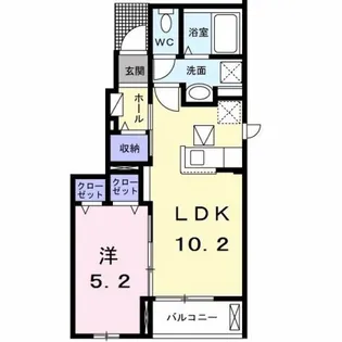 エクセレント フィオーレA【1階】の間取り