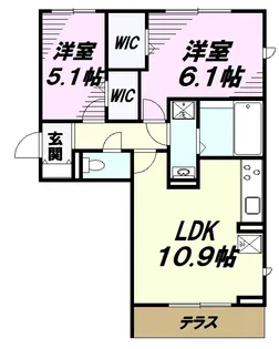 ル クレール【1階】の間取り