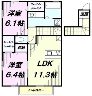 ローゼハウス【2階】の間取り