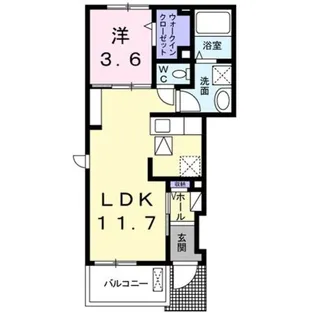 ユアーズ ヒル 8【1階】の間取り