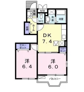 フォンテーヌ・Y【1階】の間取り