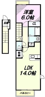 カーサ・プラシード【2階】の間取り