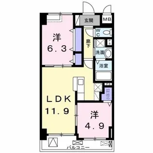 ヴィア・ラッテア【6階】の間取り