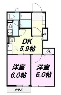 フォ−レスト【1階】の間取り