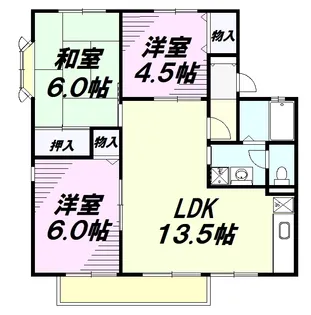 メゾンセンピオーネB【1階】の間取り