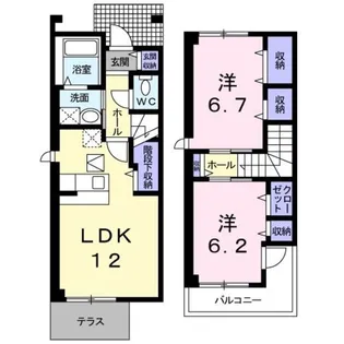 ポラリス2号館【1階】の間取り
