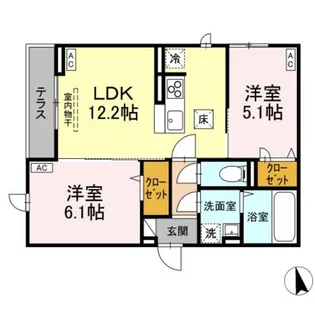 D−ROOM田町A【1階】の間取り