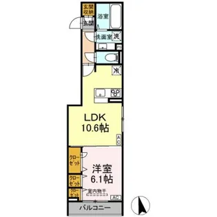 D−ROOM田町A【302号室】の間取り