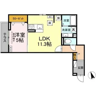 Asset−Court堀之内【1階】の間取り