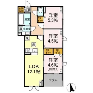 D−ROOM田町B【1階】の間取り
