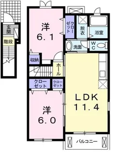 ジュネス ヴィラ【201号室】の間取り