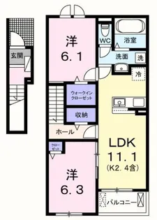 リバーテラスK【203号室】の間取り