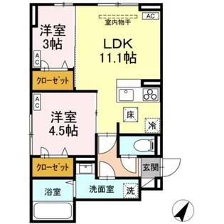 D−ROOM散田町【1階】の間取り