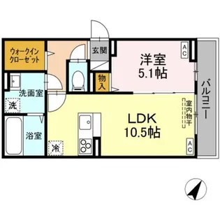 D−ROOM散田町【2階】の間取り