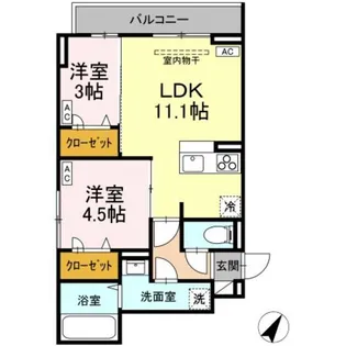 D−ROOM散田町【2階】の間取り