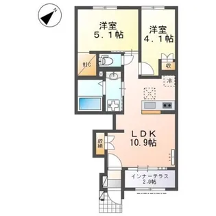 クレリア【1階】の間取り