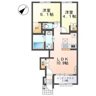クレリア【1階】の間取り