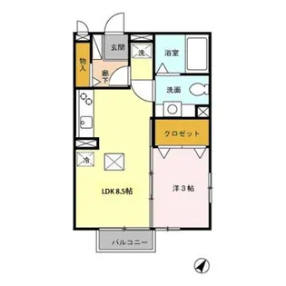 リバーサイドA【1階】の間取り