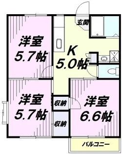 ブループラム長渕イースト【201号室】の間取り