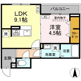 D−ROOM元横山町【302号室】の間取り