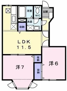 シャン・ド・フルール【1階】の間取り