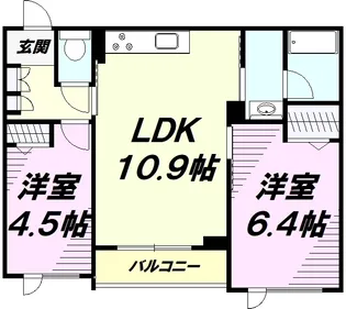 グランコスモ八王子【4階】の間取り