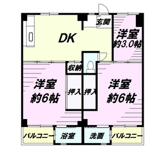 ビレッジハウス小比企1号棟【1階】の間取り