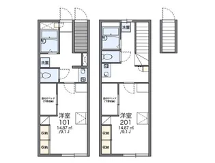 レオパレス北八王子B【103号室】の間取り