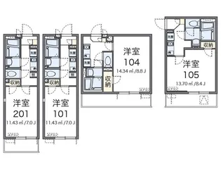 レオネクスト八木町【2階】の間取り