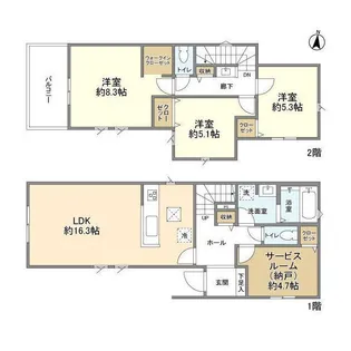 東京都八王子市川口町【一戸建】の間取り