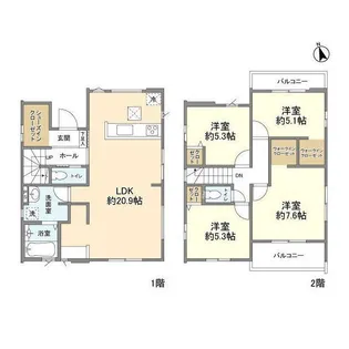 東京都八王子市石川町【一戸建】の間取り