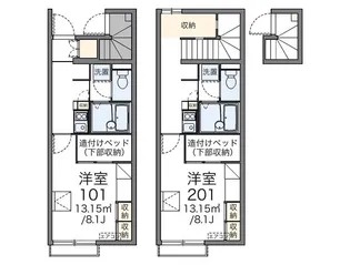 レオパレス日向坂【1階】の間取り