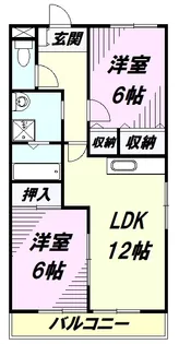 緑山ハイツC【2階】の間取り